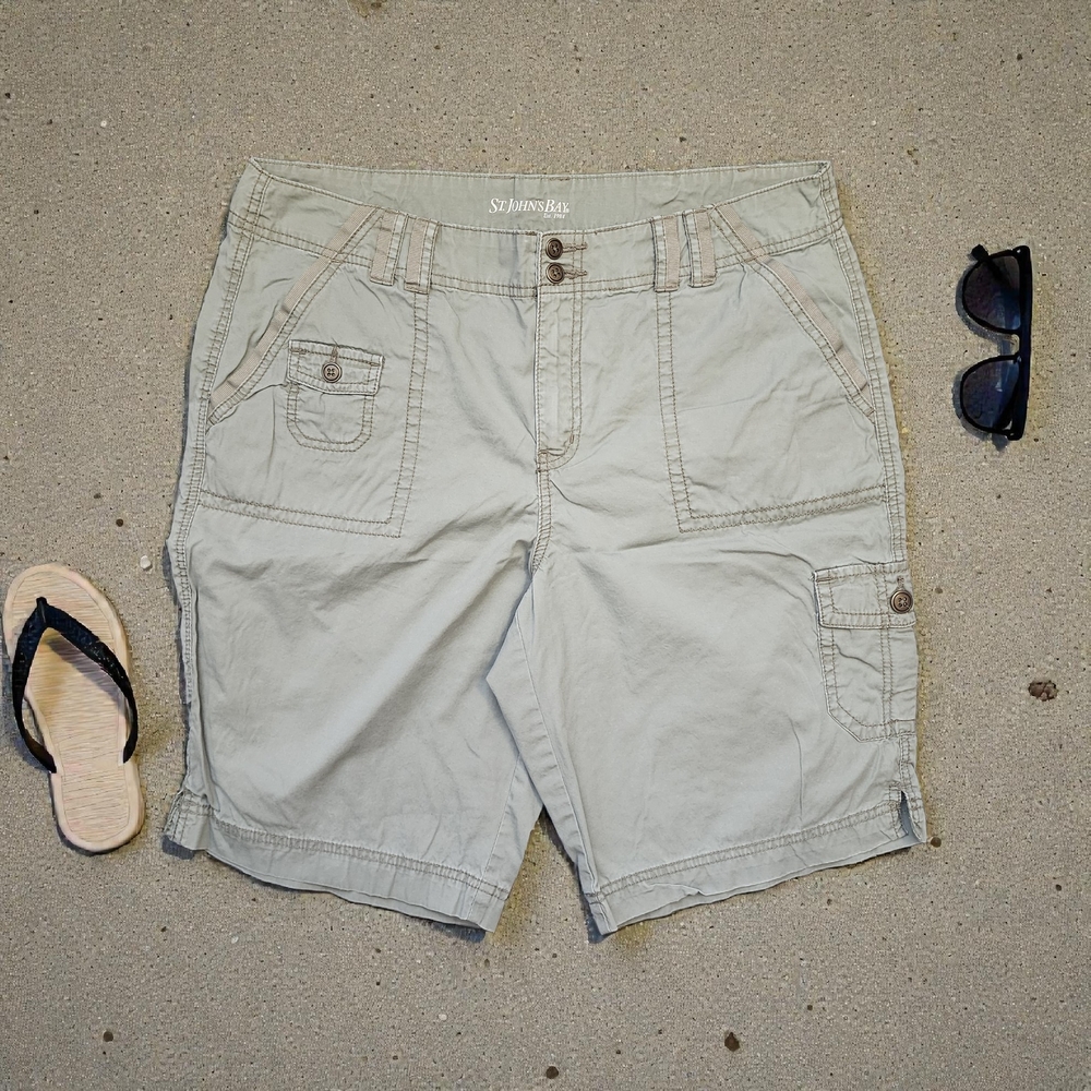St. John's Bay Sage Green Cargo Shorts
